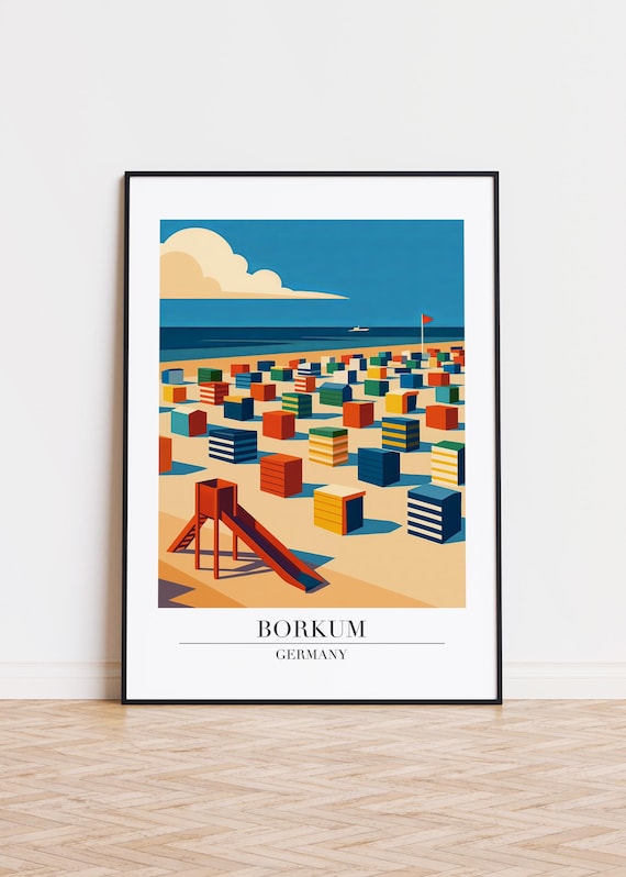 Borkum Germany Poster Modern City Illustration Art