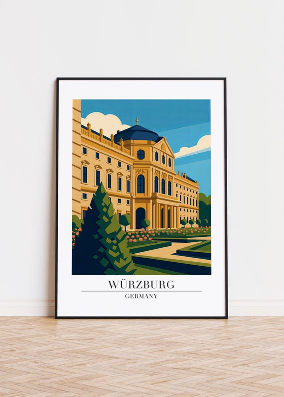 Wrzburg Germany Poster City Skyline Art Print