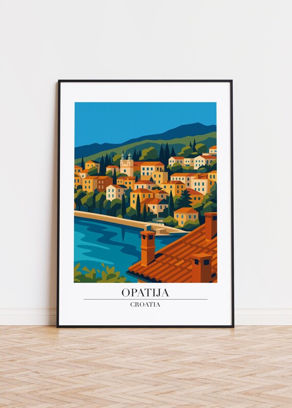 Opatija Croatia Modern Travel Poster