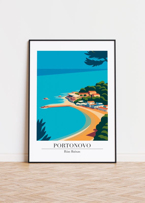 Portonovo Illustration Art Print Ras Baixas Poster