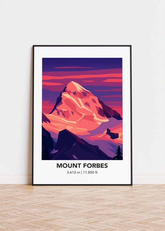 Mount Forbes Art Print Mountain Silhouette Poster