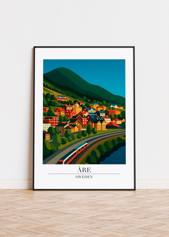 Re Sweden Poster Modern Scandinavian Illustration Art