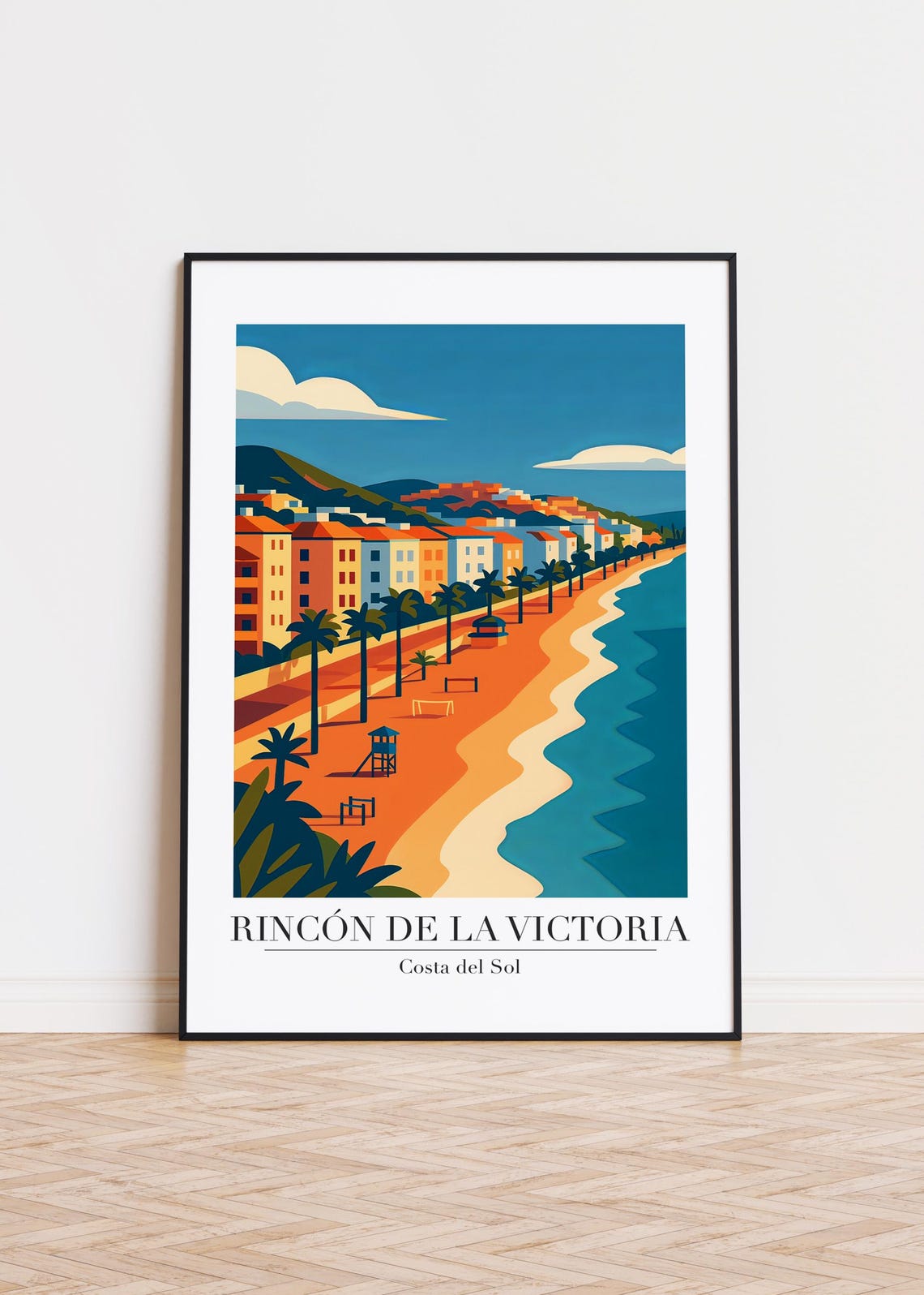 Rincon de la Victoria Costa del Sol Spain Retro Beach Poster