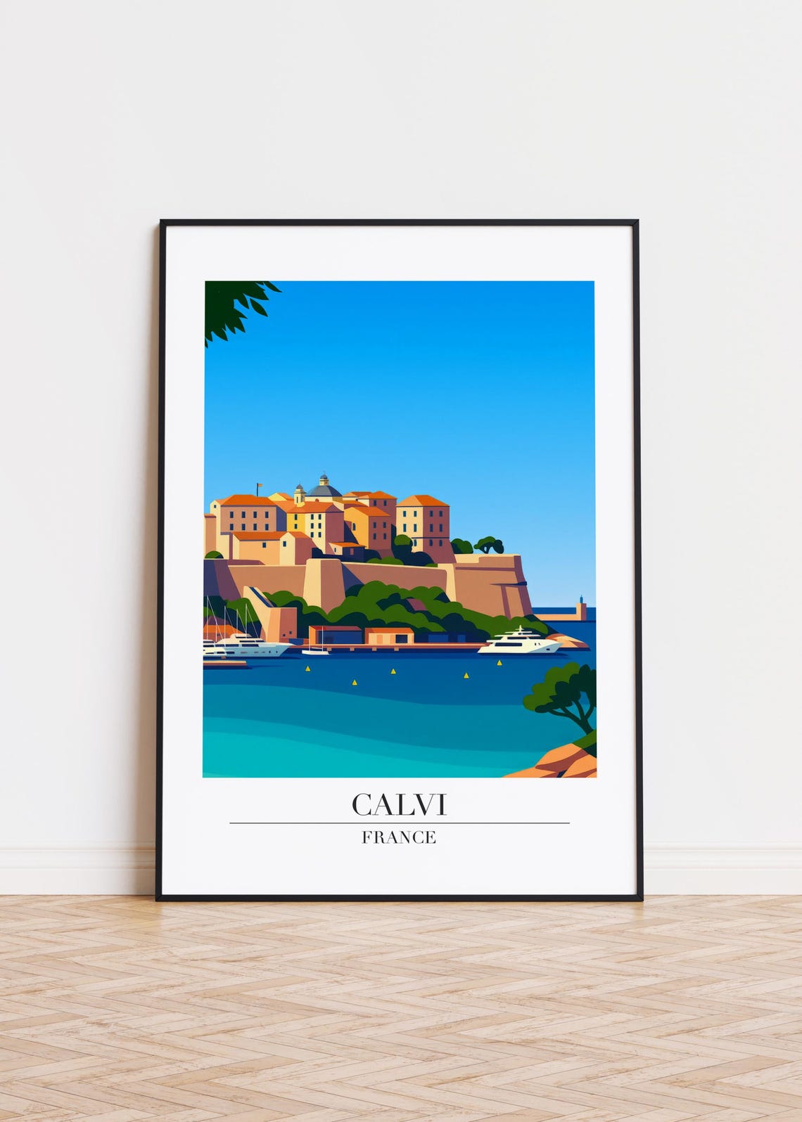 Calvi France Modern Travel Poster