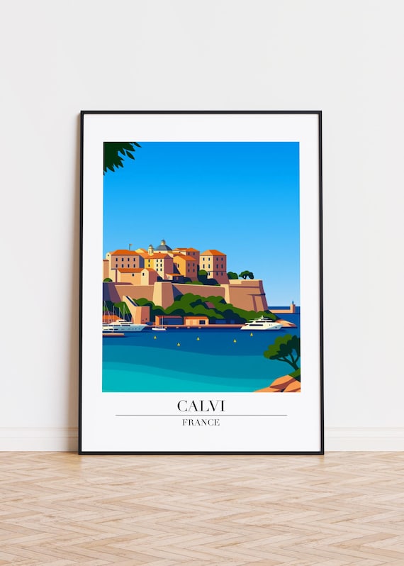 Calvi France Modern Travel Poster