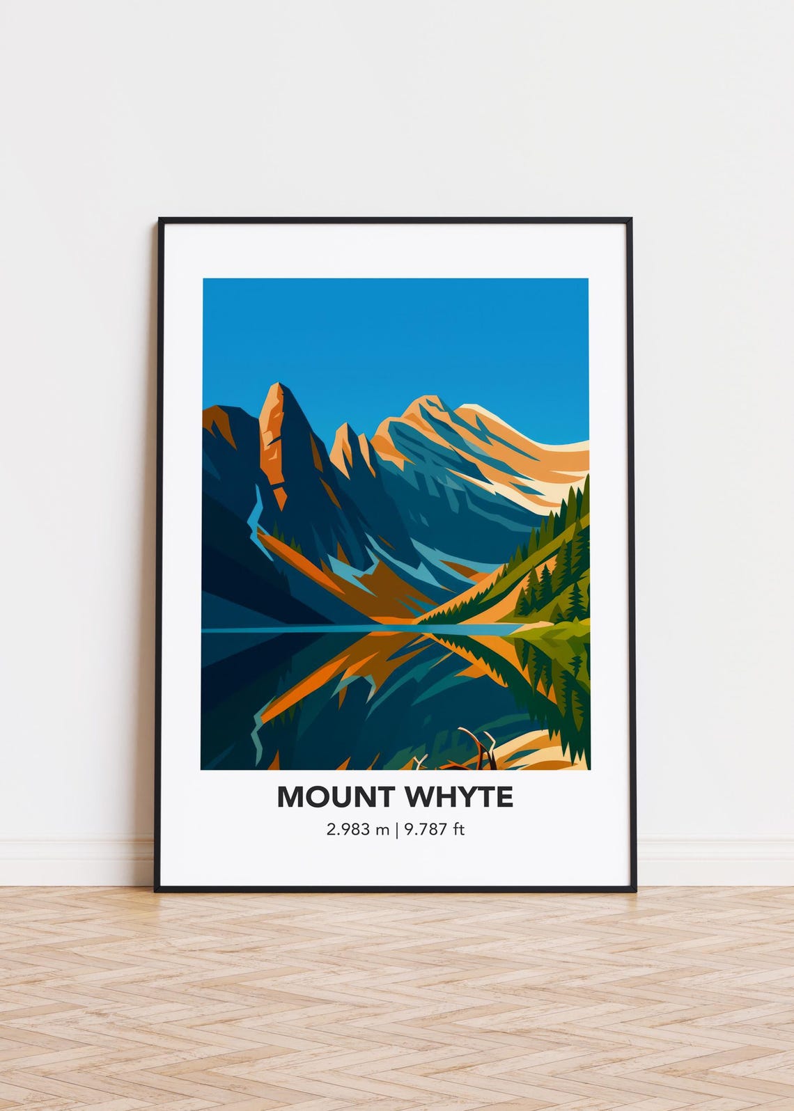 Mount Whyte Poster Mountain Print Modern Minimalist Art