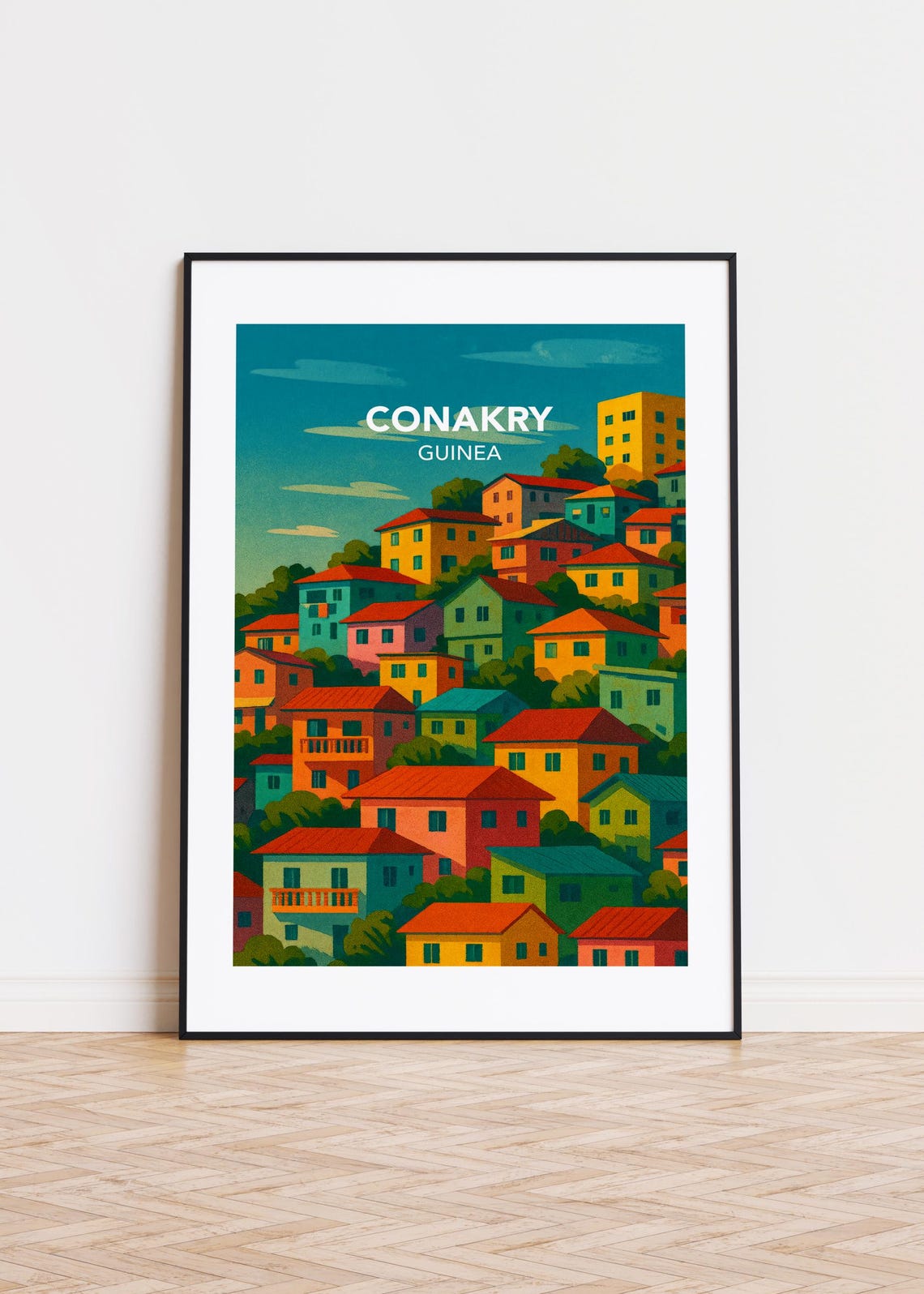 Conakry Guinea Poster Modern City Art Print