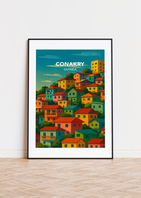 Conakry Guinea Poster Modern City Art Print