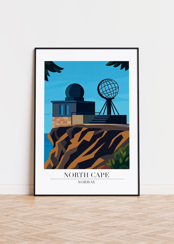 North Cape Norway Poster Modern Illustration Art Print