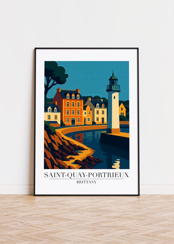 Saintquayportrieux France Poster City Skyline Art Print