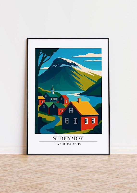 Streymoy Faroe Islands Poster, Scandinavian Art
