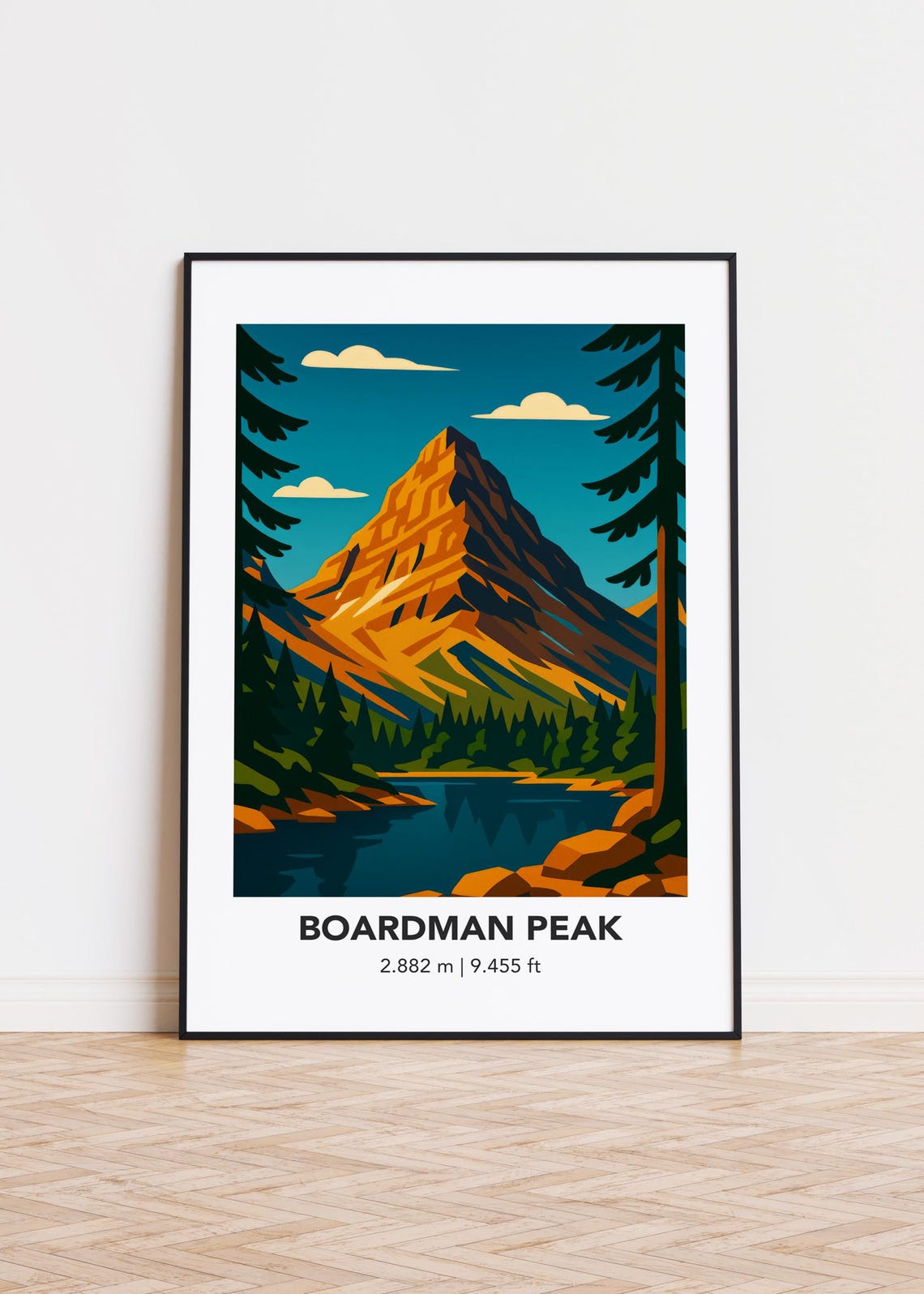 Boardman Peak Mountain Art Print Modern Minimalist Poster