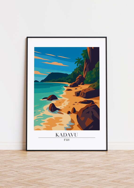 Kadavu Fiji Poster Modern Illustration Art Print