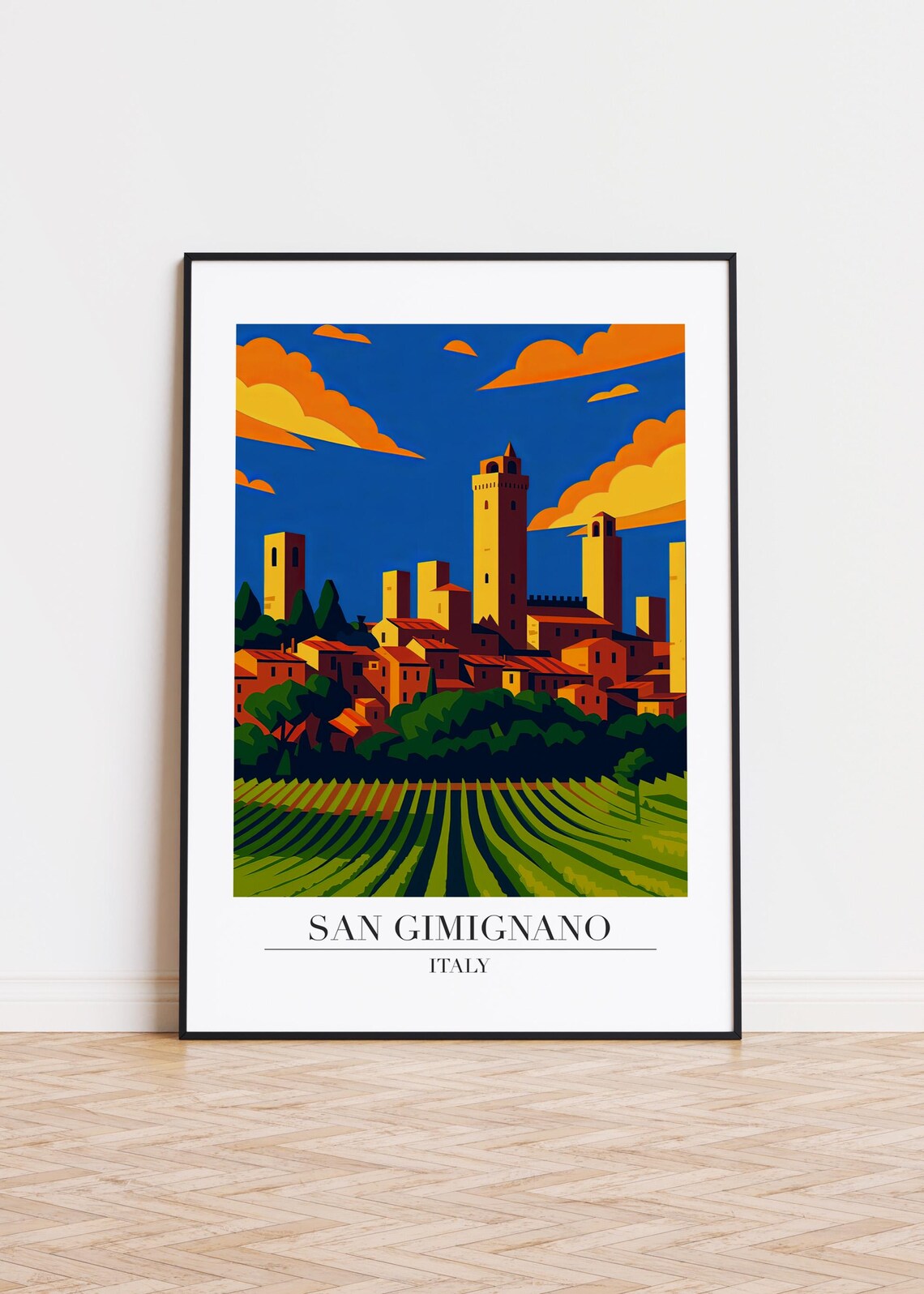 San Gimignano Italy Skyline Travel Poster
