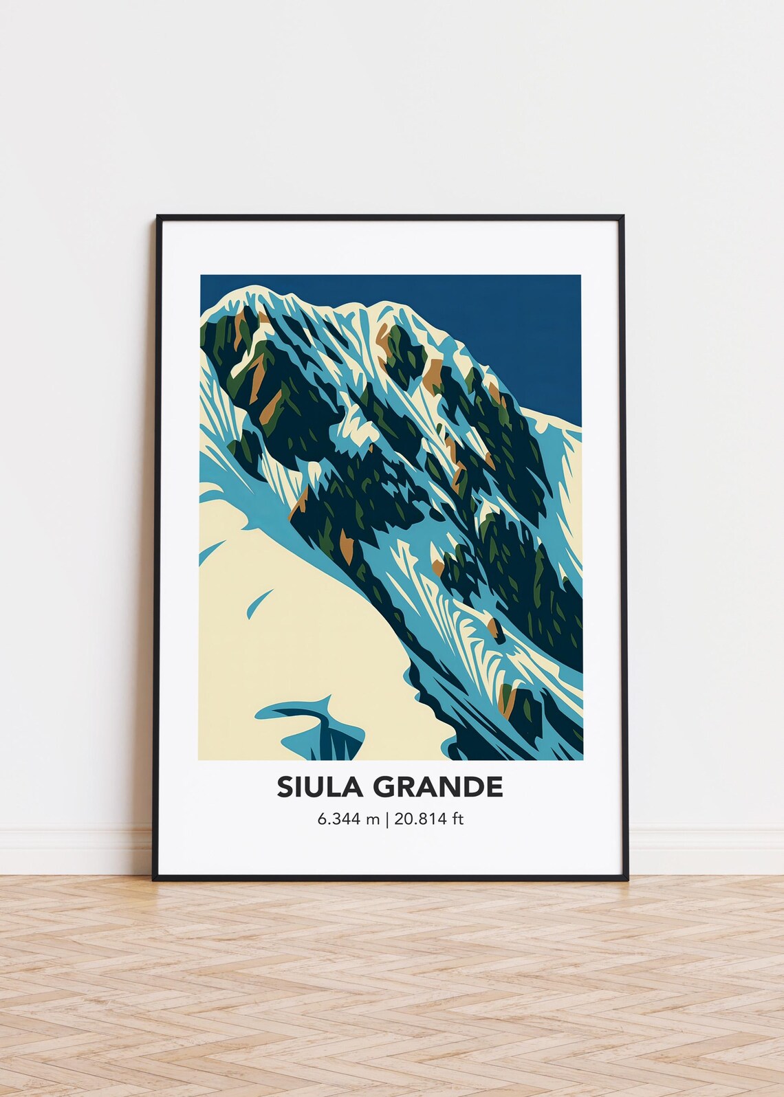 Siula Grande Mountain, Minimalist Poster Print