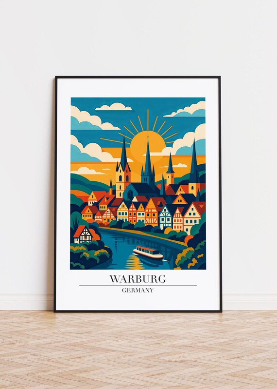 Warburg Germany Poster City Illustration Art Print