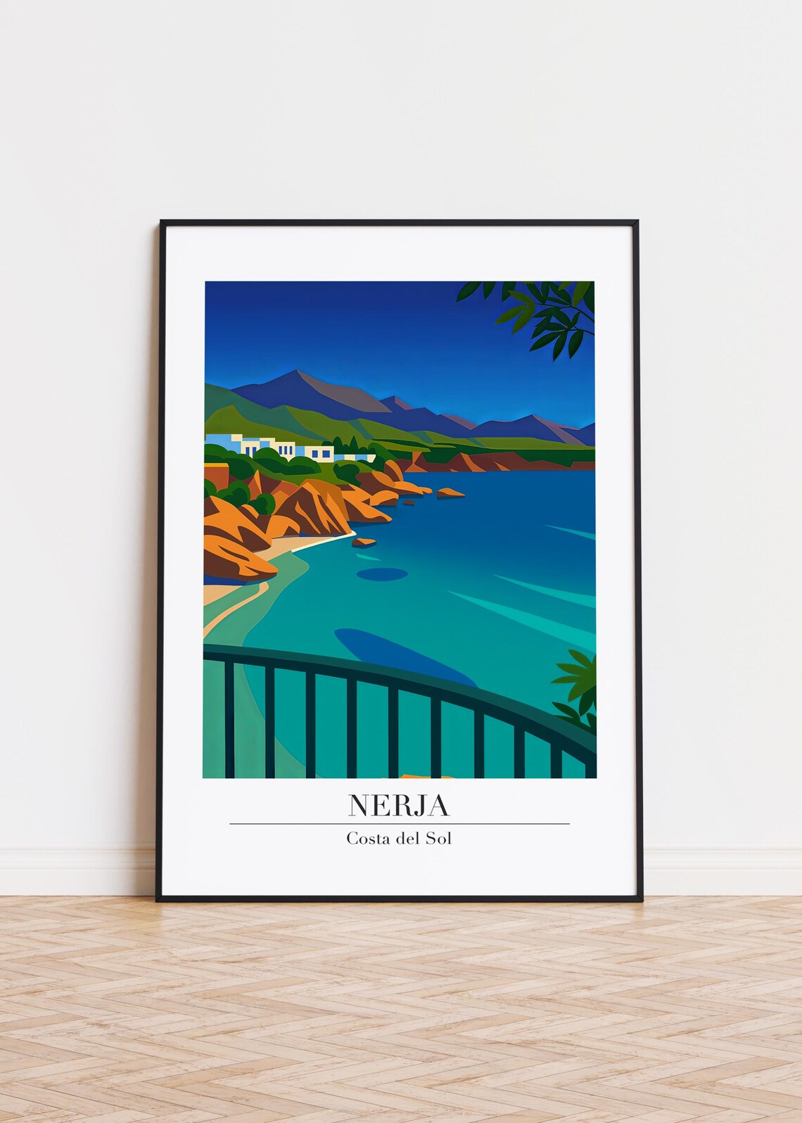Nerja Costa Del Sol Bay View Balcony Turquoise Sea Travel Poster