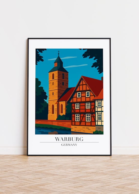 Warburg Germany Poster City Illustration Art Print