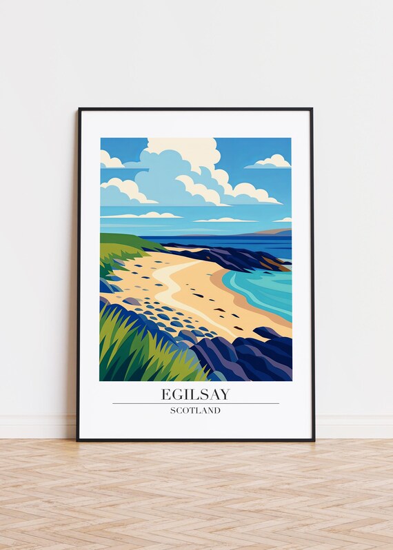 Egilsay Scotland Poster Modern Illustration Art Print