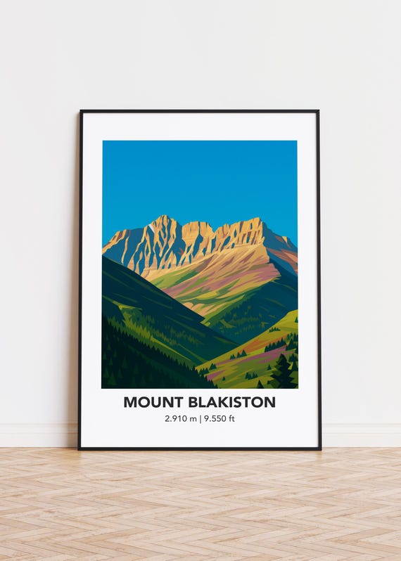 Mount Blakiston Print Modern Minimalist Mountain Art Poster