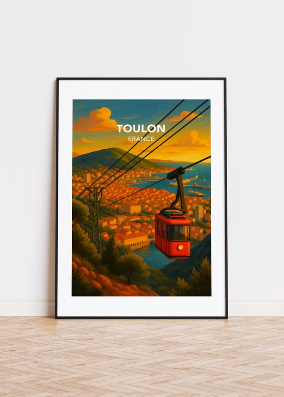 Toulon Cityscape Poster Modern Travel Art Print
