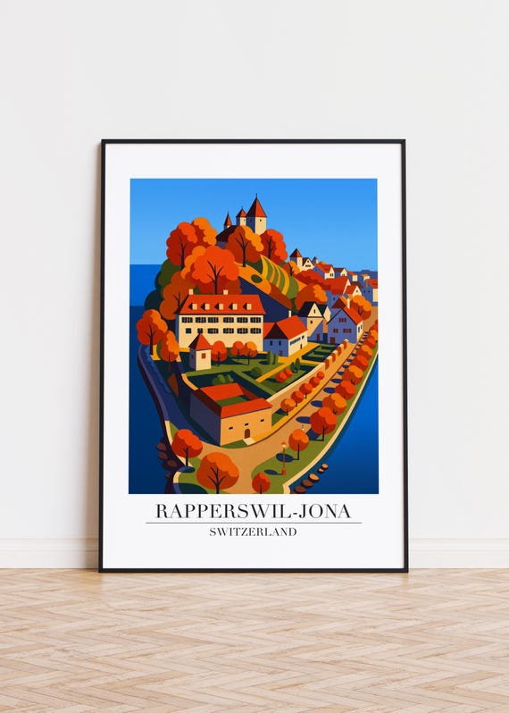 Rapperswiljona Switzerland Poster Modern City Art Print
