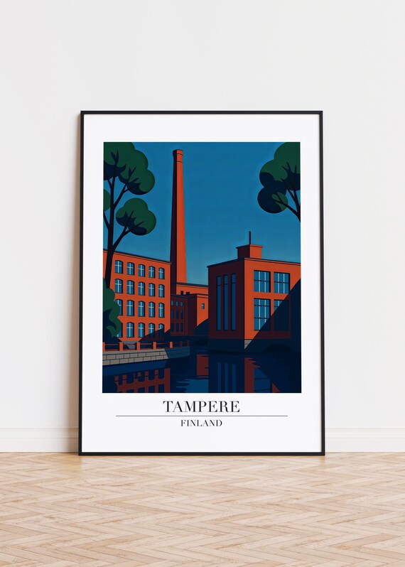 Tampere Finland Poster City Illustration Art Print