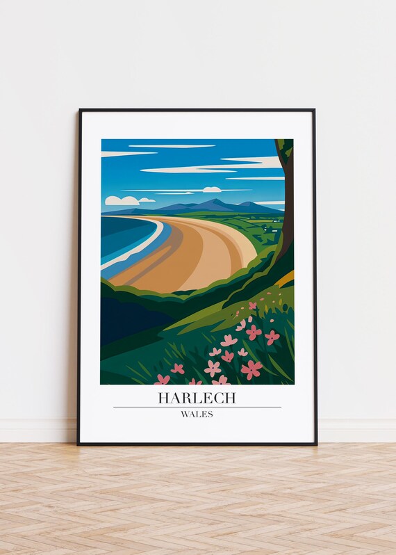 Harlech Wales Poster Modern Illustration Art Print