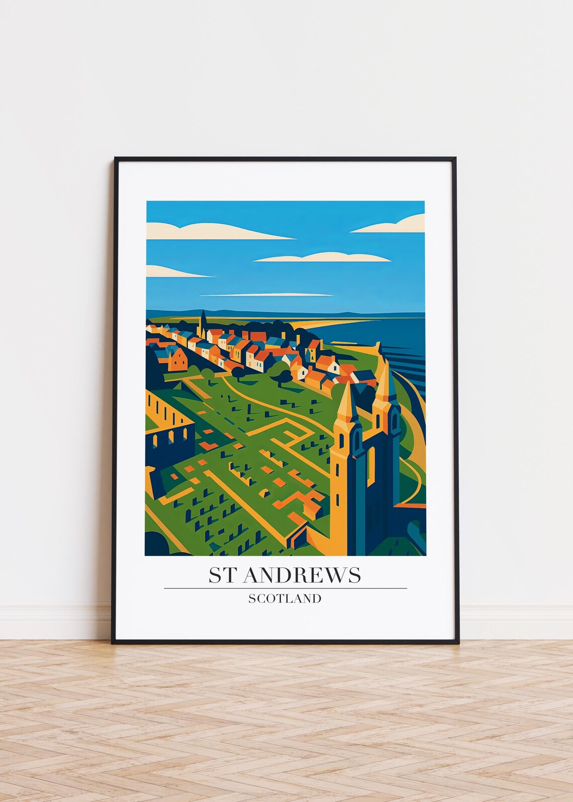 St Andrews Scotland Cathedral Ruins Coastal Town Travel Art Poster