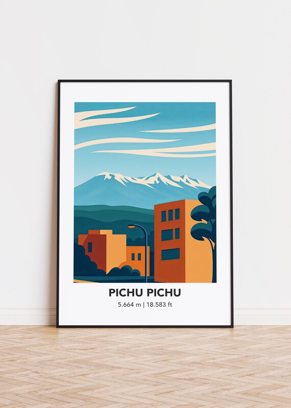 Pichu Poster Modern Mountain Illustration Art