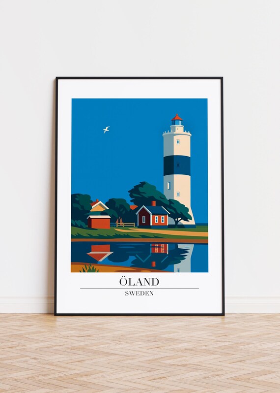 Land Sweden Poster Modern Scandinavian Illustration Art