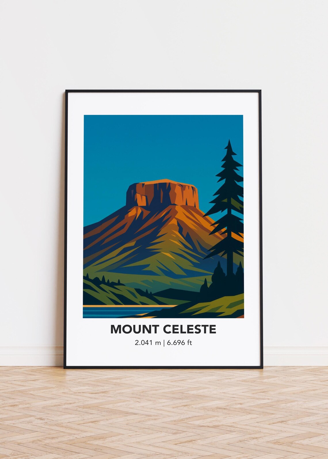 Mount Celeste Minimalist Mountain Poster Print