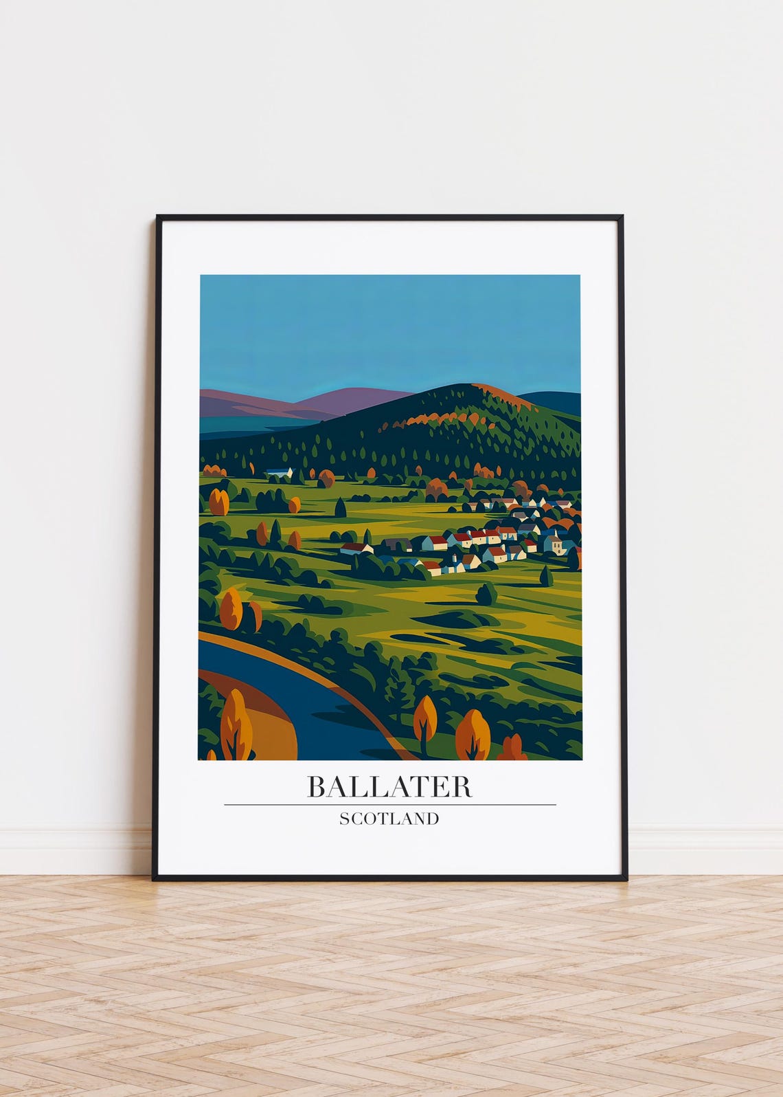 Ballater Scotland Poster Modern City Art Print