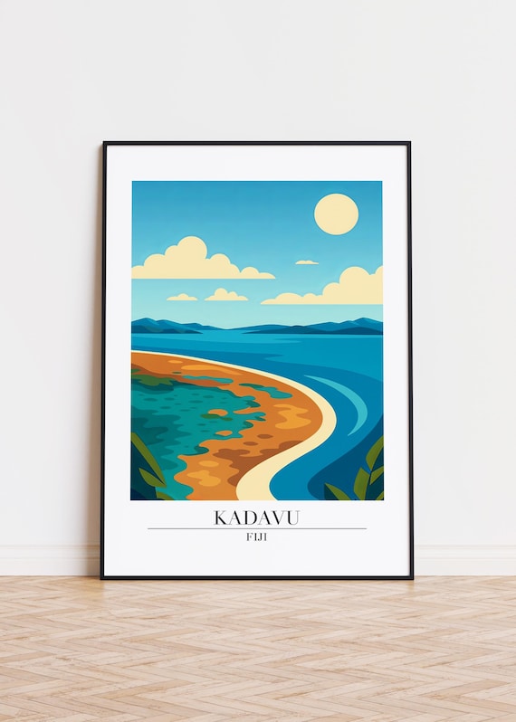 Kadavu Fiji Poster Modern Illustration Art Print