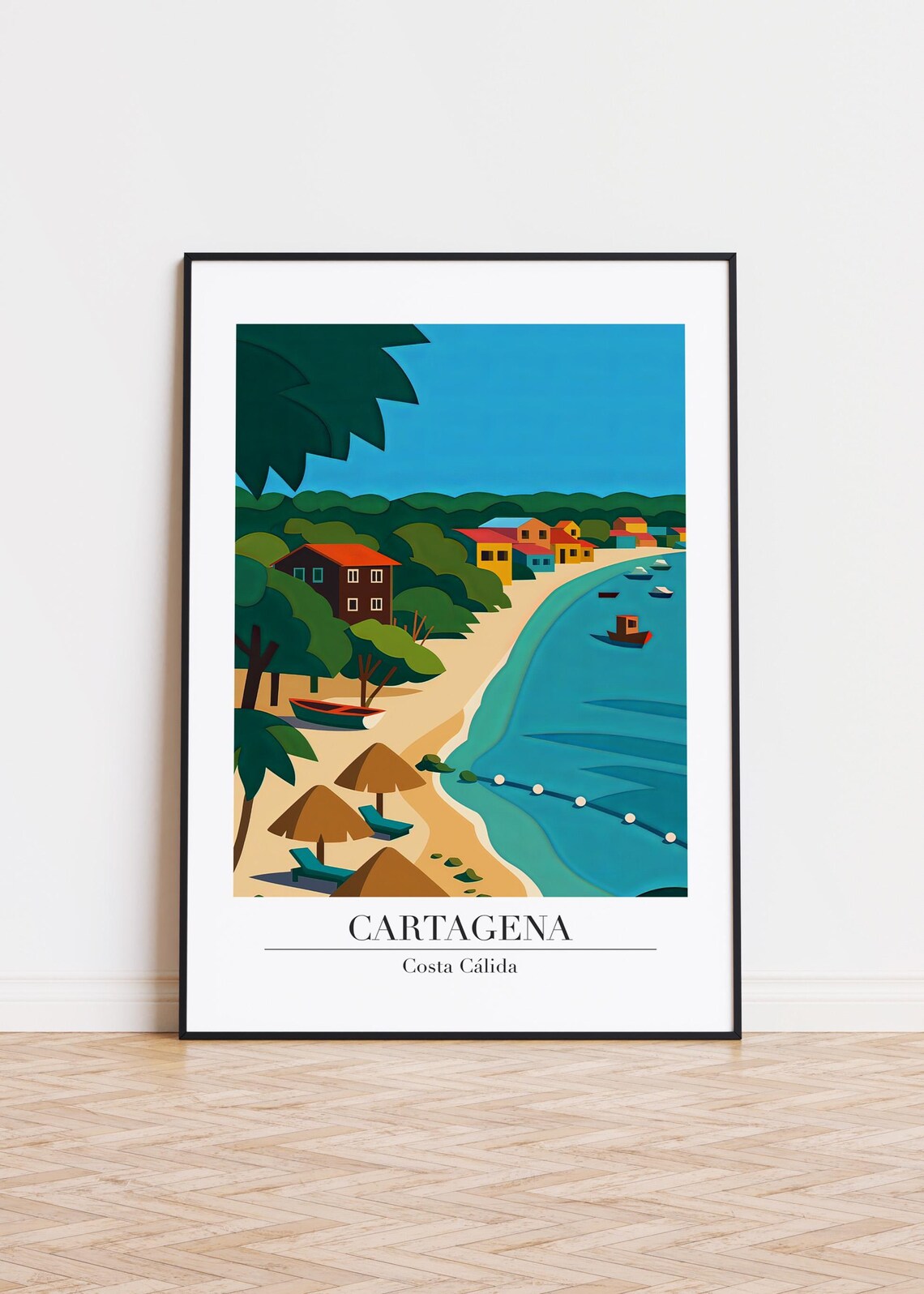 Cartagena Cityscape, Modern Travel Poster