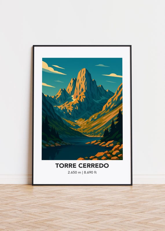 Torre Cerredo Mountain Print Modern Minimalist Art Poster