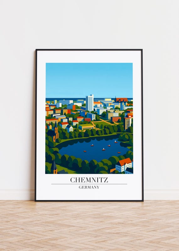 Chemnitz Germany City Skyline Travel Poster