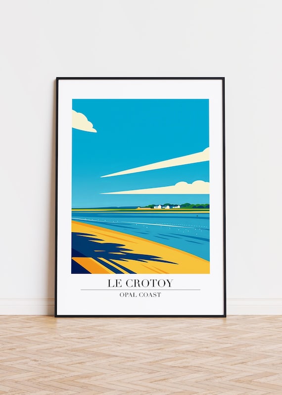Le Crotoy Opal Coast France Beach Panorama Retro Travel Poster