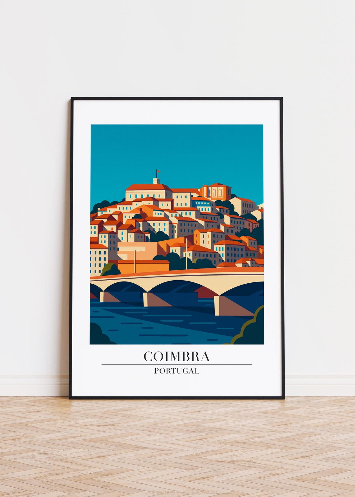 Coimbra Portugal Poster City Skyline Art Print