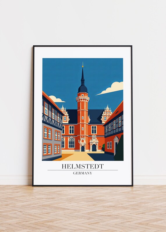 Helmstedt Germany Castle Historic Architecture Retro Travel Poster