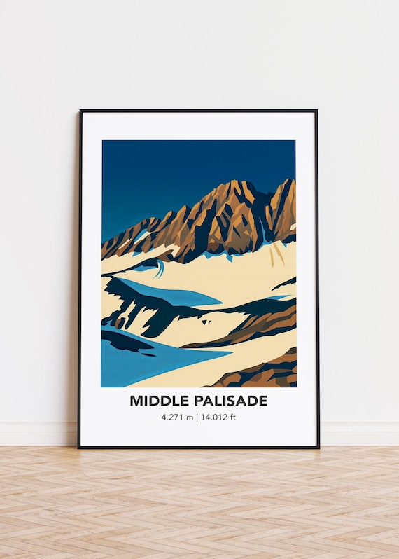 Middle Palisade Mountain Art Print Minimalist Illustration