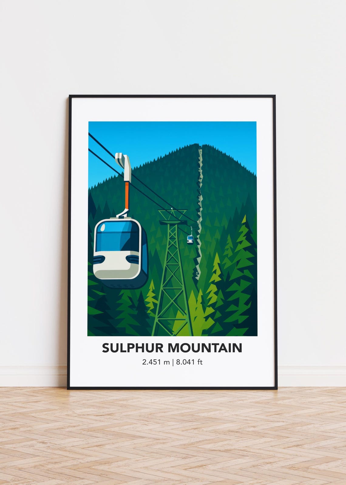 Sulphur Mountain Print Modern Minimalist Art Poster