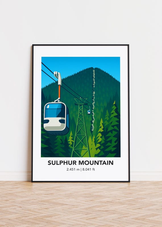 Sulphur Mountain Print Modern Minimalist Art Poster