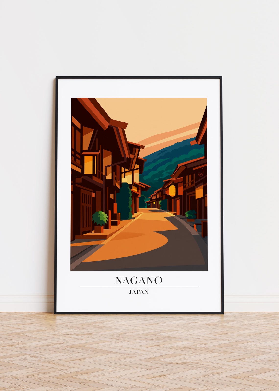 Nagano City Modern Travel Poster
