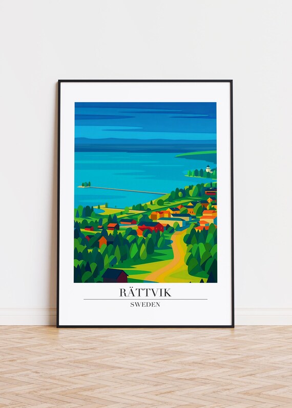 Rttvik Sweden Poster Illustration Art Print
