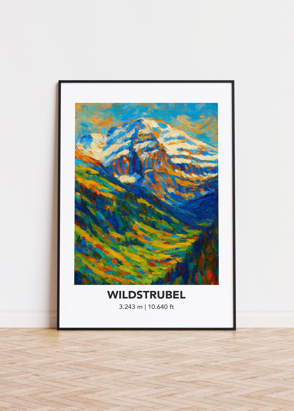 Wildstrubel 3243m Colorful Expressionist Alpine Valley Poster