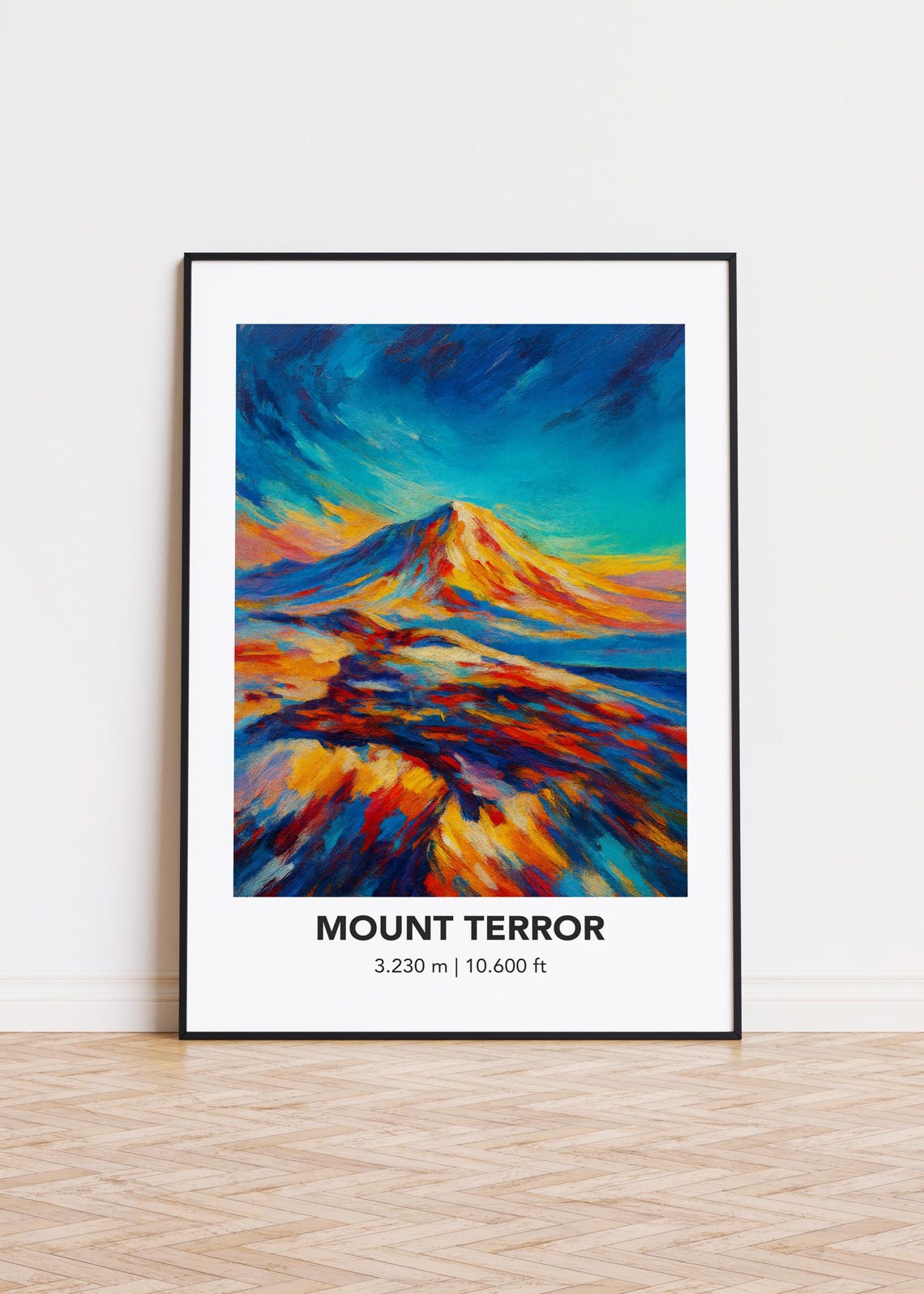 Mount Terror Colorful Impressionist Mountain Painting Poster