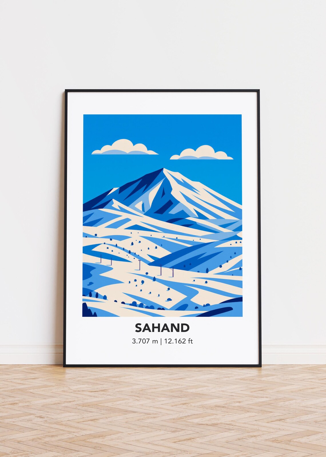 Sahand Mountain Poster, Modern Scandinavian Art