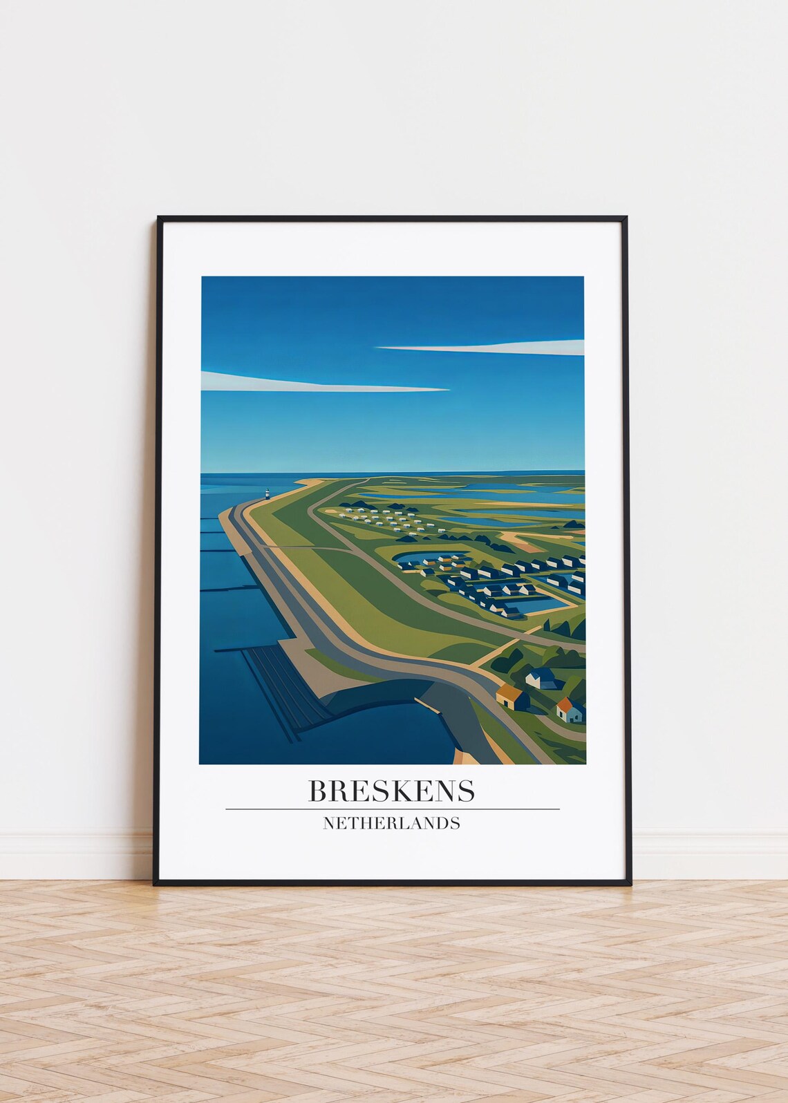 Breskens Netherlands Modern City Illustration Poster