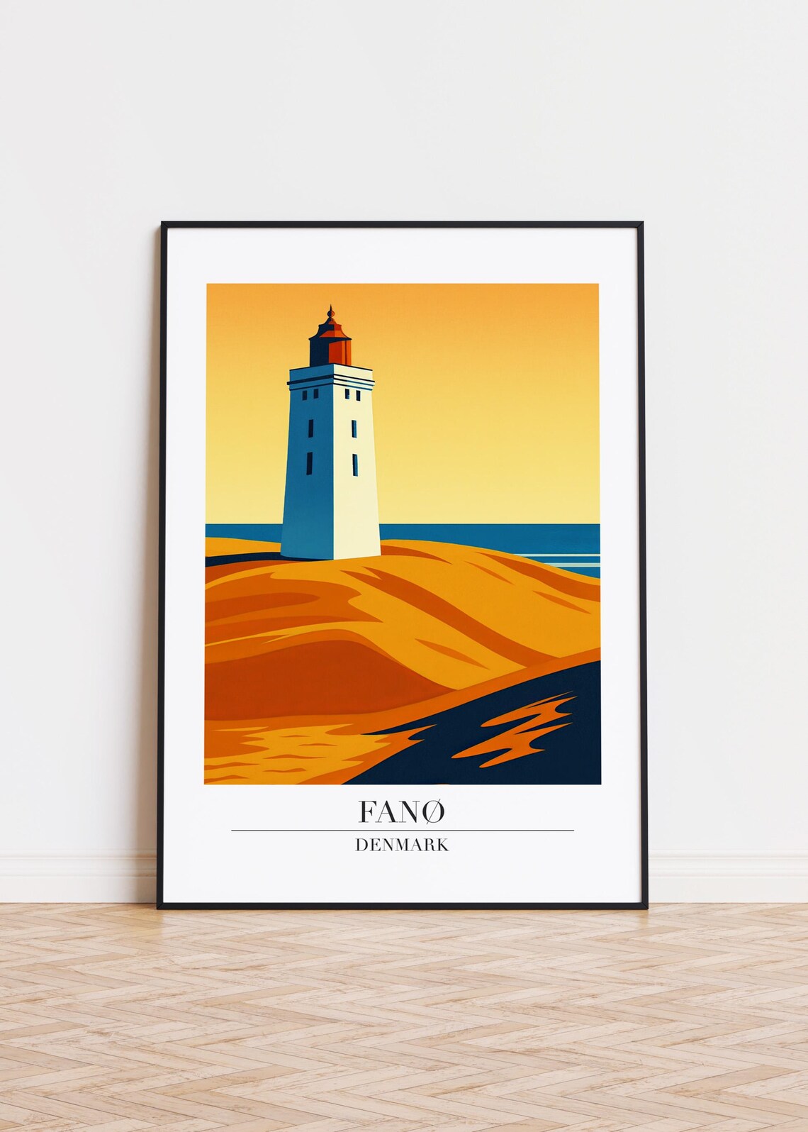 Fan Denmark Poster Minimalist Travel Art Print